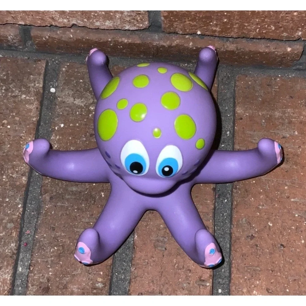 Nuby‎ Floating Purple Octopus Rubber Bath Toy 2010 3 Rings